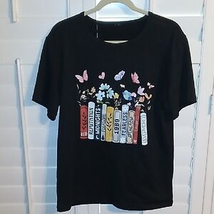 Taylor Swift Black Tee with Colorful Album Design
